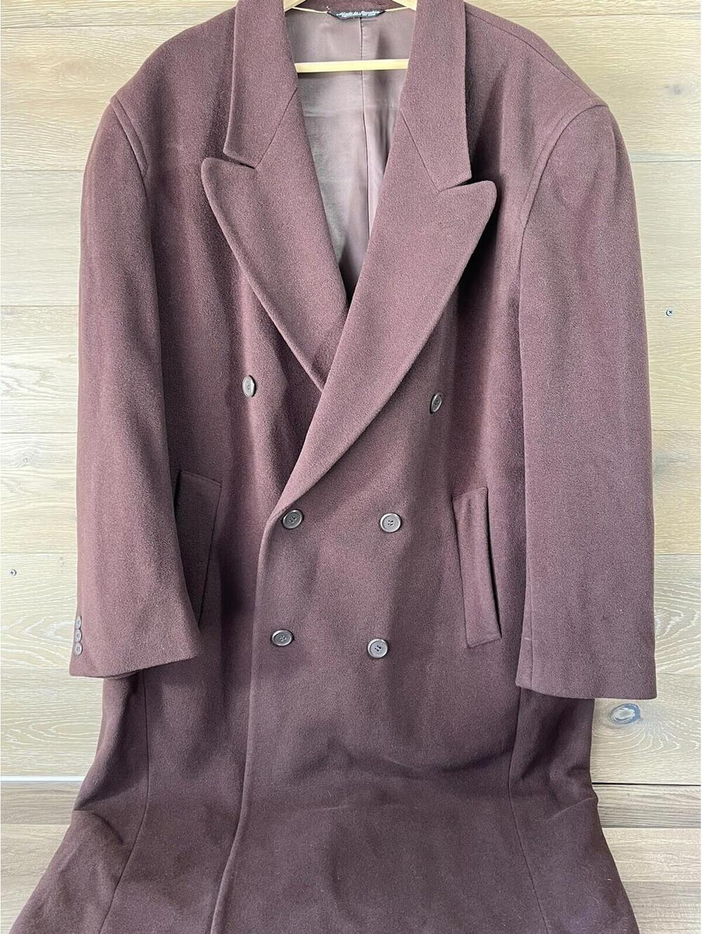 Zeidler Zeidler Wool Double Breasted Brown Coat Size 44